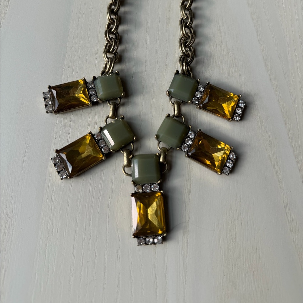 J. Crew Gold and Yellow Geometric Necklace